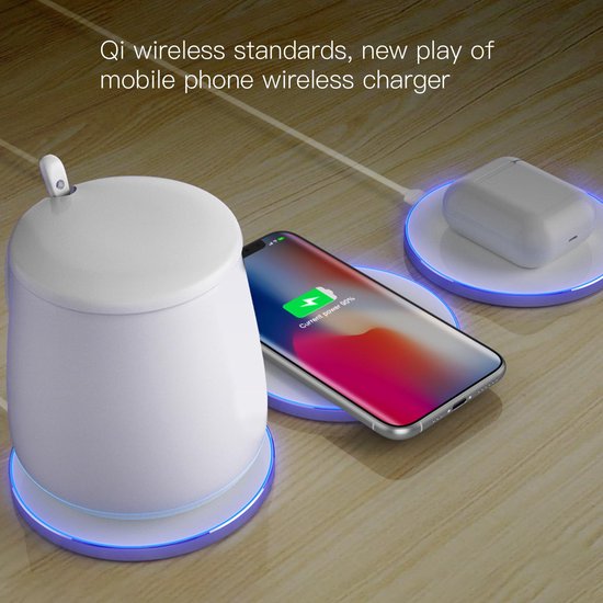 2 in 1 Heating Mug Cup Warmer Electric Wireless Charger for Home Office  Coffee Milk