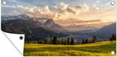 Tuinposter Een zonsondergang in de lente in het Werdenfelser Land - 60x30 cm - Tuindoek - Buitenposter