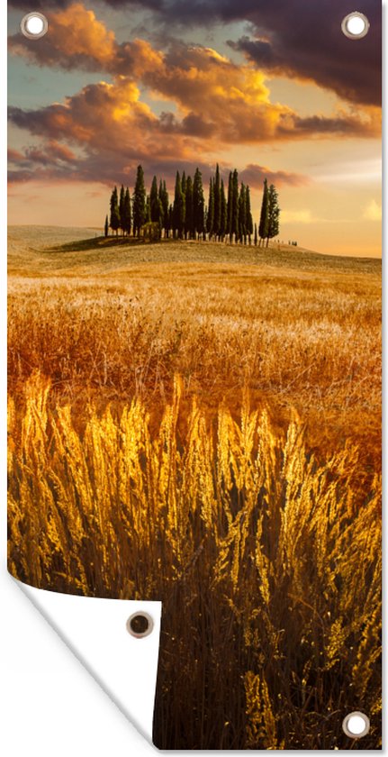 Tuinposter Toscane - Italië - Landschap - 30x60 cm - Tuindoek - Buitenposter