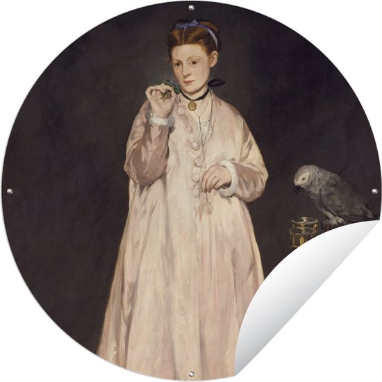 Tuincirkel A Young Lady in 1866 - Edouard Manet - 90x90 cm - Ronde Tuinposter - Buiten