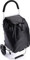 Lichtgewicht Boodschappentrolley 20KG Draagvermogen - 55liter - Shoppingtrolley - Trolley - Trolly- Boodschappenkar - 55 Liter - Zwart