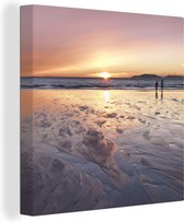 Toile Peinture Plage - Soleil - Mer - 90x90 cm - Décoration murale