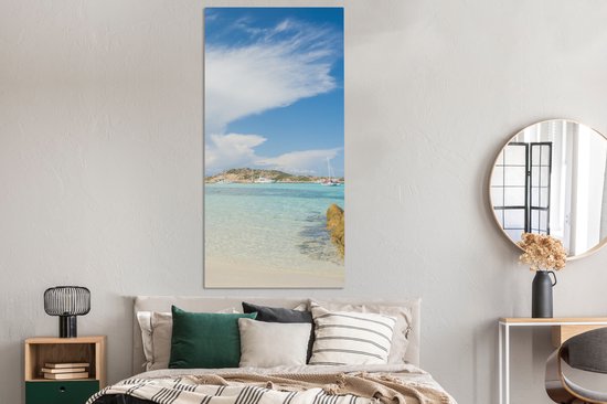 Tableau sur toile 80x160 cm - Décoration murale Plage en Sardaigne - Décoration murale salon - Décoration chambre - Accessoires chambre - Peintures