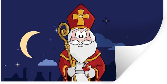 Muurstickers - Sticker Folie - Sinterklaas decoratie - Sint - Kinderen - Kids - Jongens - Meisjes - Kids - 160x80 cm - Plakfolie - Muurstickers Kinderkamer - Zelfklevend Behang