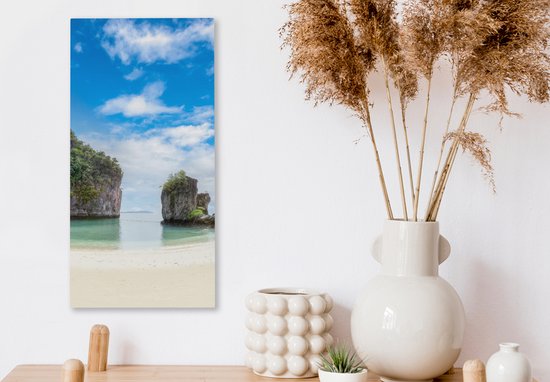 Canvas schilderij 20x40 cm - Wanddecoratie Bergen op Ko Hong - Muurdecoratie woonkamer - Slaapkamer decoratie - Kamer accessoires - Schilderijen op canvas