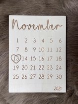 Zwangerschap aankondiging kalender