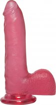 7 Inch Thin Cock with Balls - Pink - Realistic Dildos