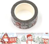 Washi tape | sneeuwman met folie sneeuwvlokken | 20mm - 10m