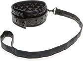 X-Play quilted collar   leash - Black