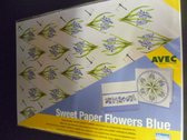 Avec Mary's Sweet paper Flowers blue 4 verschillende desings elk 1 vel A4