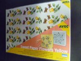 Avec Mary's Sweet paper Flowers Yellow  4 verschillende desings elk 1 vel A4