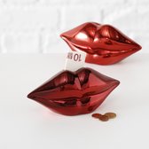 Boltze Home Spaarpot Lipsy, H 7 cm, dolomit rood (1 stuk) assorti