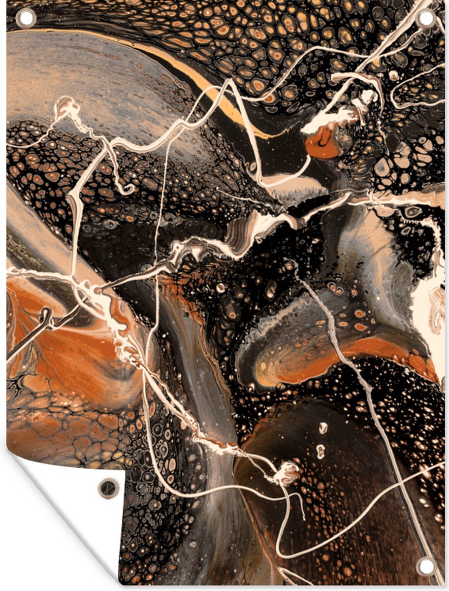 Tuin decoratie Acrylverf - Design - Zwart - 30x40 cm - Tuindoek