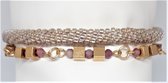 ennovycreations, kumihimo GOUDKLEUR, toermalijn, 17.5 cm + 4 cm verlengketting ( M )