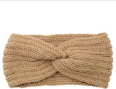 Hoofdband Dames - Camel - Elastisch - Oorwarmers volwassenen - Voor de herfst & winter - Handgemaakt