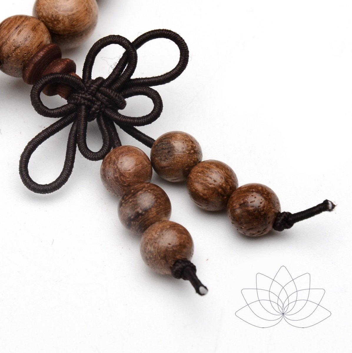 Sattva | houten 8mm kralenketting Mala 108 kralen Mantra Meditatie Yoga in kado zakje