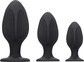 Diamond Shape Butt Plug Set - Black - Butt Plugs & Anal Dildos