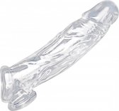 Realistic Clear Penis Enhancer and Ball Stretcher - Transparent - Sleeves