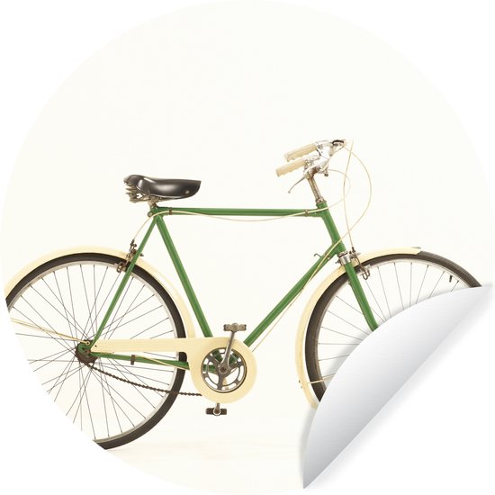 WallCircle - Muurstickers - Behangcirkel - Een groene unieke fiets - ⌀ 140 cm - Muurcirkel - Zelfklevend - Ronde Behangsticker