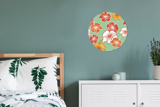 Illustration de conception florale avec des fleurs autocollant de papier peint cercle mural ⌀ 30 cm / cercle de papier peint / cercle mural / cercle vivant - auto-adhésif et découpe ronde