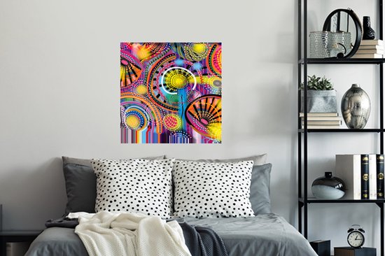 Stickers muraux - Formes - Art - Motifs - Psychédélique - 80x80 cm - Feuille adhésive