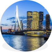 WallCircle - Cercle mural ⌀ 140 - Rotterdam - Water - Skyline - Tableaux ronds salon - Plaque murale ronde - Cercle de Décoration murale - Décoration de chambre à l'intérieur - Cercle mural de Décoration murale - Accessoires de maison