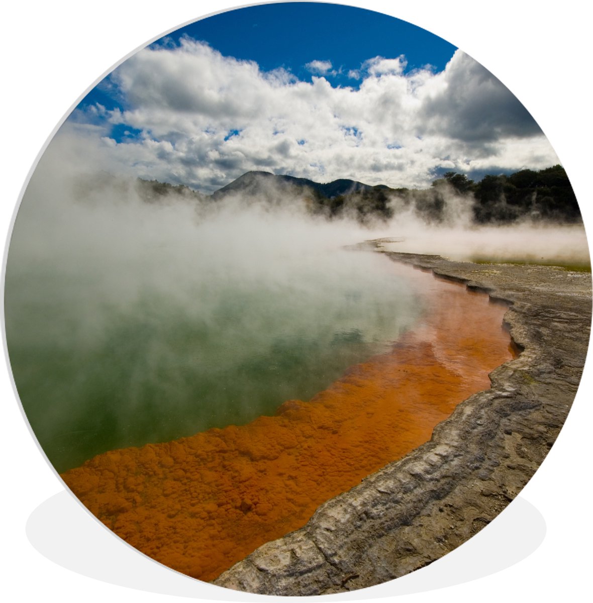 WallCircle - Wandcirkel ? 140 - Warmwaterbronnen meer in een thermisch park in Rotorua in