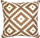 Aztec Kussenhoes Izaro geometrisch | Taupe | 45 x 45 cm | Exclusief binnenkussen