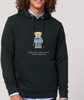 Indigo Island Amsterdam - Premium Hoodie - Signature Teddybeer- Black - Maat S