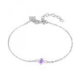 Twice As Nice Armband in zilver, lichtpaars zirkonia, 5 mm  17 cm+3 cm