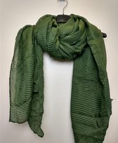 Lange dames sjaal Wendy geribbeld groen