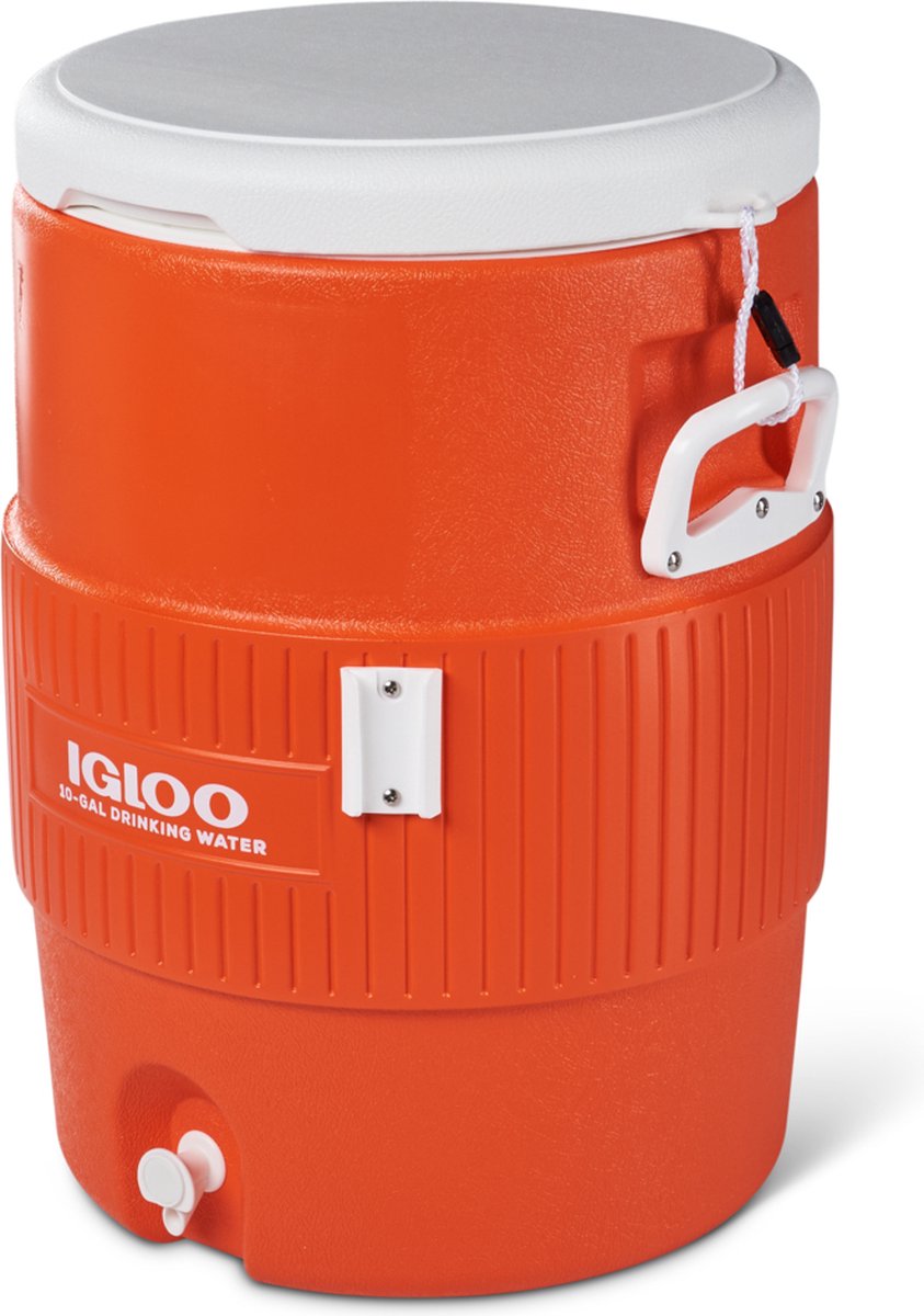 Igloo 10 Gallon Seat Top - Drankdispenser / drankkoeler inclusief bekerhouder - 37 Liter - Oranje