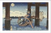 Walljar - Utagawa Kuniyoshi - Boat Trip - Muurdecoratie - Poster met lijst