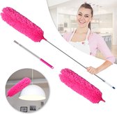 JUST23® Plumeau Uitschuifbaar met Telescoopsteel – Ragebol – Stoffer – Duster - Roze