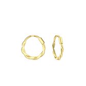 Joy|S - Zilveren oorringen 11 mm - twisted - 14k goudplating - t85