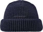 Muts met omslag Schippersmuts Zeemansmuts Wol Gebreid Donkerblauw Korte Rolmuts Beanie Unisex Fisherman