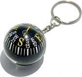 Sleutelhanger Kompas - Kompas - Zwart Geel  - 2,8 Cm