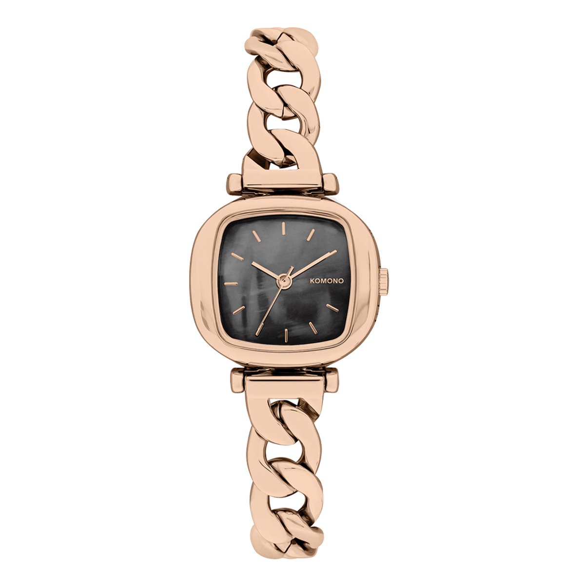 Komono Moneypenny Revolt Rose Gold Black W1238 Horloge Rosekleurig Zwart