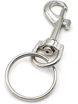 Sleutelhanger musketonhaak met sleutelring voor sleutels of hondenlijn