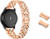 Smartwatch bandje - Geschikt voor Samsung Galaxy Watch 5 (incl. Pro) en Galaxy Watch 4 - Horlogebandje - RVS metaal - Fungus - Vijf Diamant - Rosegoud