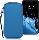 kwmobile telefoontasje universeel geschikt voor XL - 6,7/6,8" smartphones - 17,2 x 8,4 cm - Hoesje met rits en polslusje -In korenbloemenblauw -