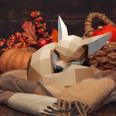 Kit Papercraft 3D Brown Fox – Kit complet avec tapis de découpe, règle, plioir en os, couteau – 34 cm – Marron