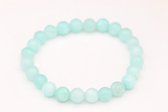 Bubbels Sieraden handgemaakte natuurstenen armband aventurine mint 8 mm - Maat one size