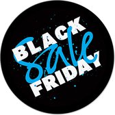 Black Friday Vloerzeil - Anti Slip - Herbruikbaar - 40 x 40 cm - Zwart met Blauw en Wit - Vinyl - Vloercirkel