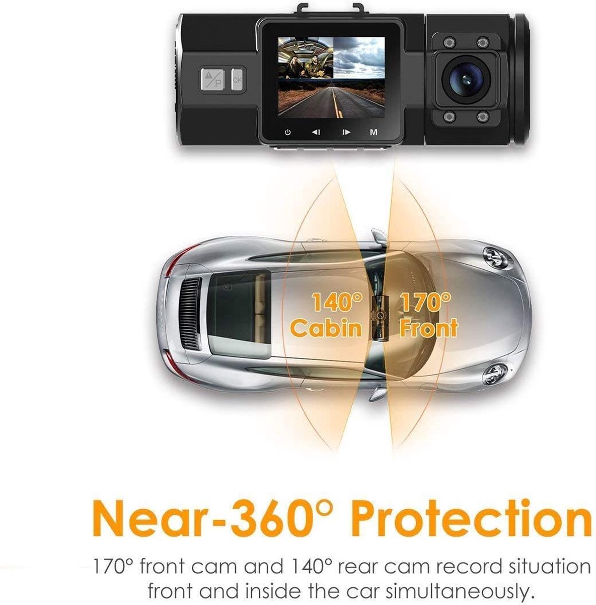 Vantrue N2 Pro Dual 1080P Dash Cam Front and Cabin Dashcam pour voiture  (2.5K 1440P... | bol.com