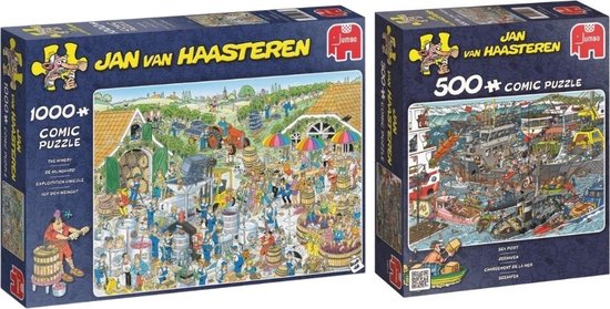 Jan van Haasteren - 2 stuks - De Zeehaven 500 stukjes & De Wijnmakerij