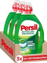 Persil Active Gel Universal - Vloeibaar Wasmiddel - Voordeelverpakking - 3 x 20 wasbeurten