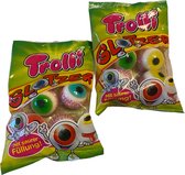 Halloween Trolli oogballen - griezel Candy - set van 2 zakjes - 2x 75 g - Sint Maarten snoep