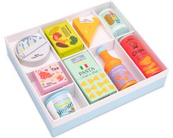 New Classic Toys - Houten Boodschappen Set - Speelgoed Levensmiddelen - 9-delig - Voedselset voor Speelkeuken en Speelwinkel - FSC