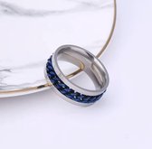 Chain Ring | Blauw | Ringen Mannen | 19mm | Ring Heren | Mannen Cadeau voor Man Cadeautjes | Vaderdag | Vaderdag Cadeau